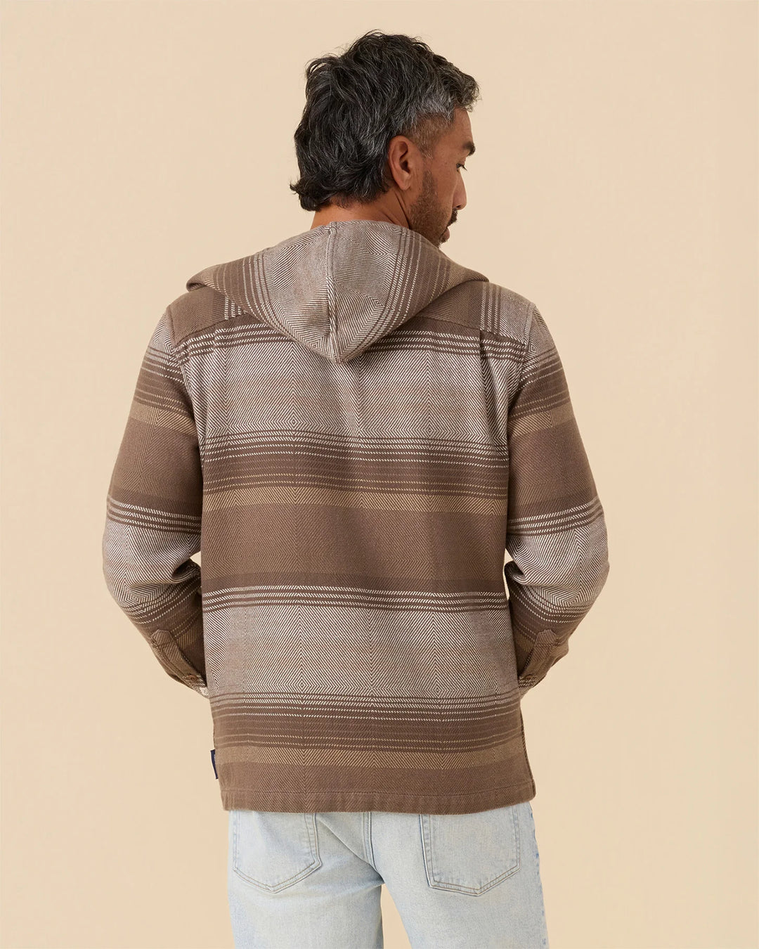 Outerknown Men's The Hooded Blanket Shirt - Beachwood Sonoran Stripe - Sun Diego Boardshop