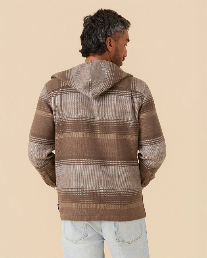 Outerknown Men's The Hooded Blanket Shirt - Beachwood Sonoran Stripe - Sun Diego Boardshop