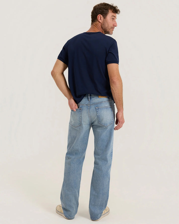 Outerknown Men's The Traveler Straight Jean - Worn Indigo - Sun Diego Boardshop