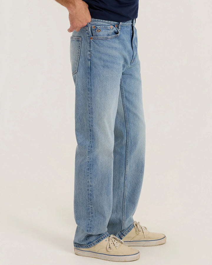 Outerknown Men's The Traveler Straight Jean - Worn Indigo - Sun Diego Boardshop