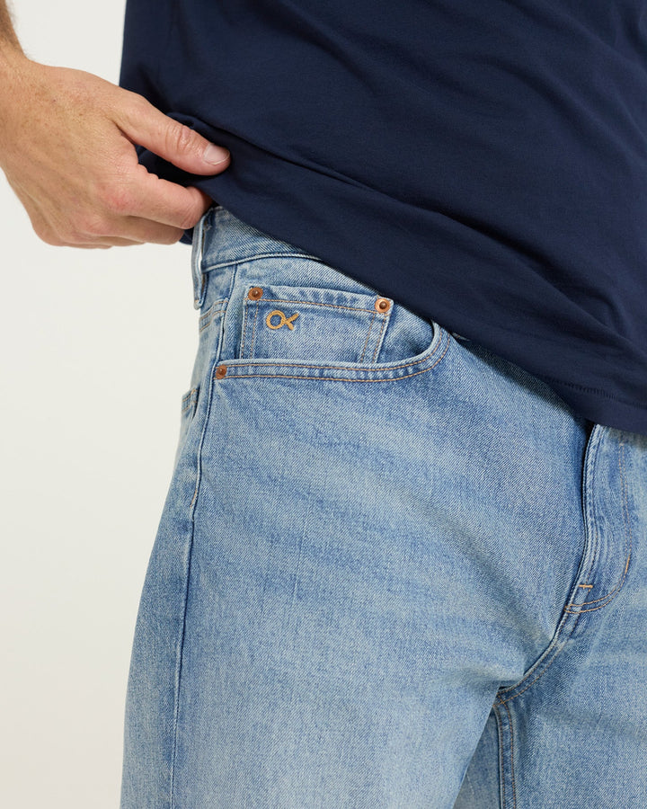 Outerknown Men's The Traveler Straight Jean - Worn Indigo - Sun Diego Boardshop