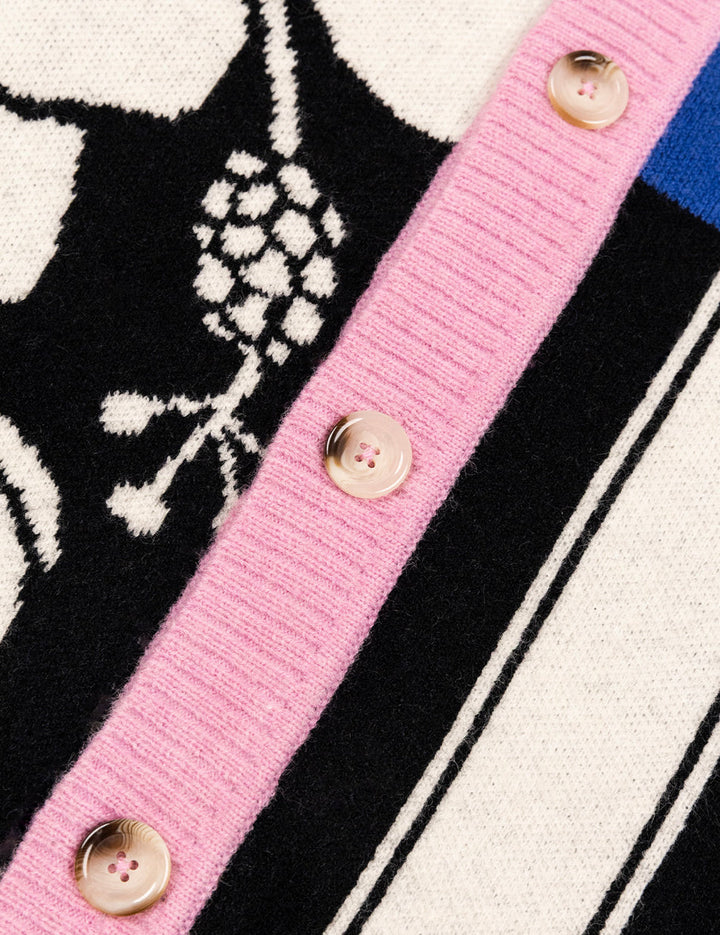 Duvin Hibiscus Stripe Knit Cardigan - Black - Sun Diego Boardshop