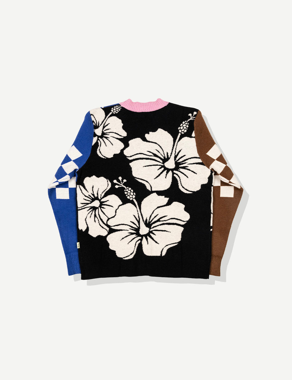 Duvin Hibiscus Stripe Knit Cardigan - Black - Sun Diego Boardshop