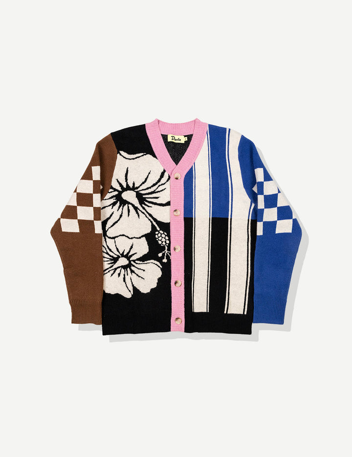 Duvin Hibiscus Stripe Knit Cardigan - Black - Sun Diego Boardshop