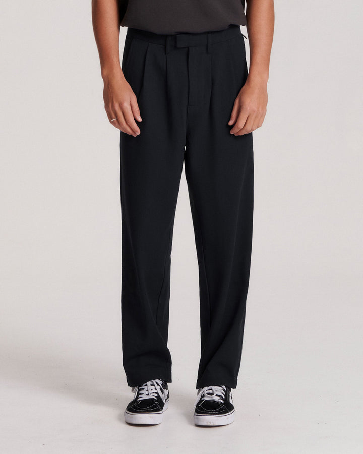 Critical Slide Harro Twill Pleat Pant - BLACK - Sun Diego Boardshop