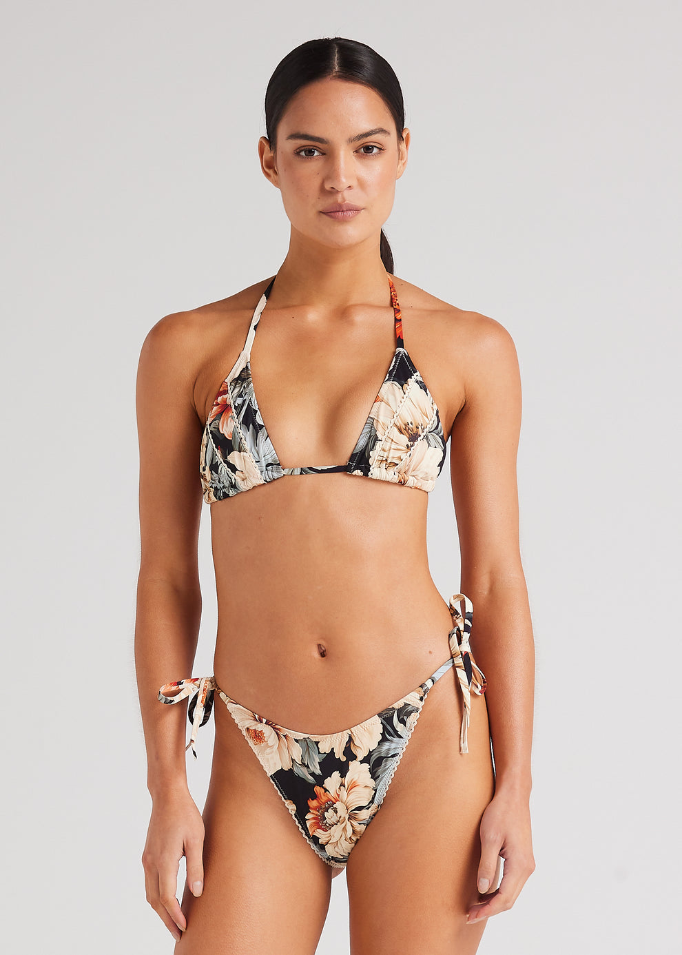 Poolside Paradiso Panama String Tie Bikini Top - BLACK - Sun Diego Boardshop