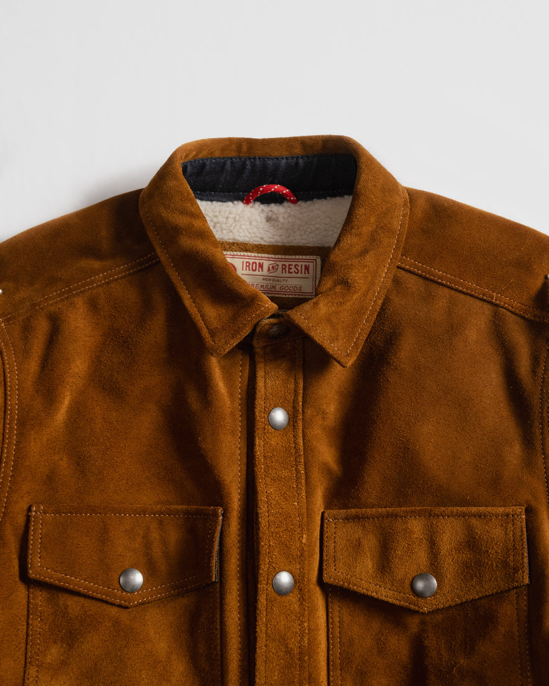 Iron & Resin Peak Overshirt Leather - COGNAC - Sun Diego Boardshop