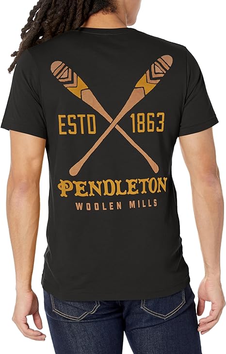 Pendleton MEN'S PADDLE GRAPHIC TEE - BLACK/BROWN โ Sun Diego Boardshop