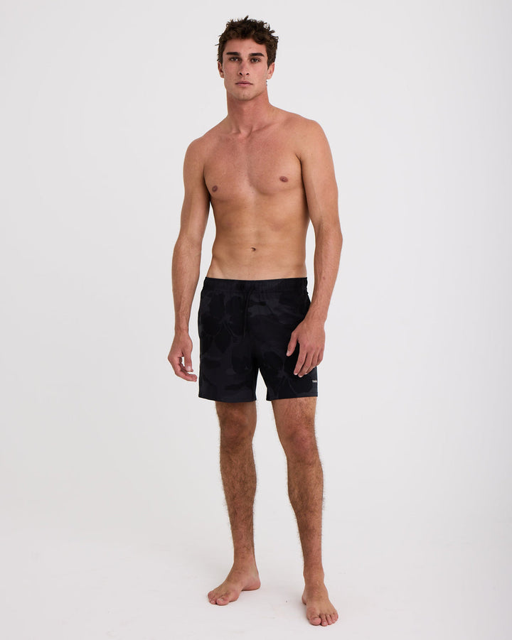 Tenore Print Day Short 6" - Black Aloha Camo - Sun Diego Boardshop