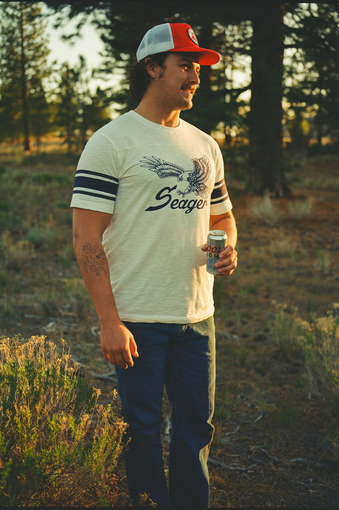 SEAGER RIGGINS CREW TEE - WHITE - Sun Diego Boardshop