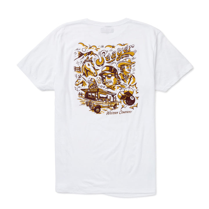 SEAGER BLOWOUT TEE - WHITE - Sun Diego Boardshop