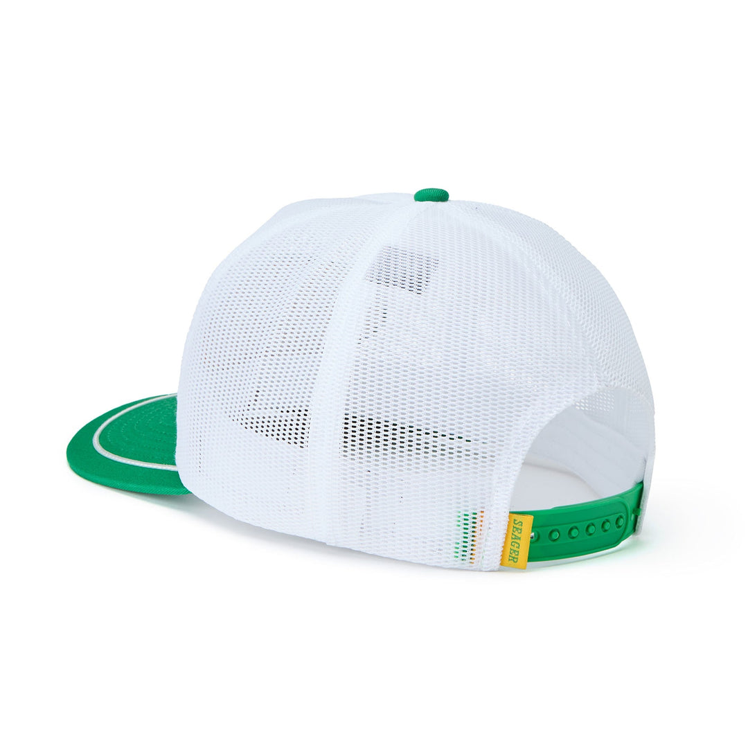 SEAGER OLD TOWN ALL MESH SNAPBACK - WHITE/GREEN - Sun Diego Boardshop