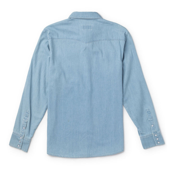 SEAGER Reagan Pearl Snap - LIGHT WASH INDIGO BLUE - Sun Diego Boardshop