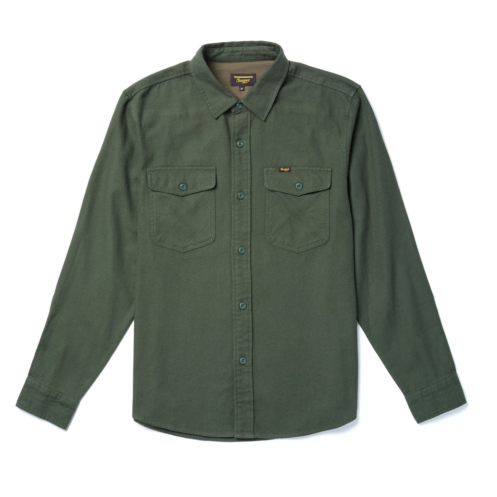 SEAGER Calico Flannel - DARK MOSS - Sun Diego Boardshop