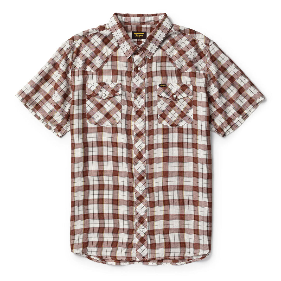SEAGER AMARILLO S/S SNAP SHIRT - BROWN PLAID - Sun Diego Boardshop