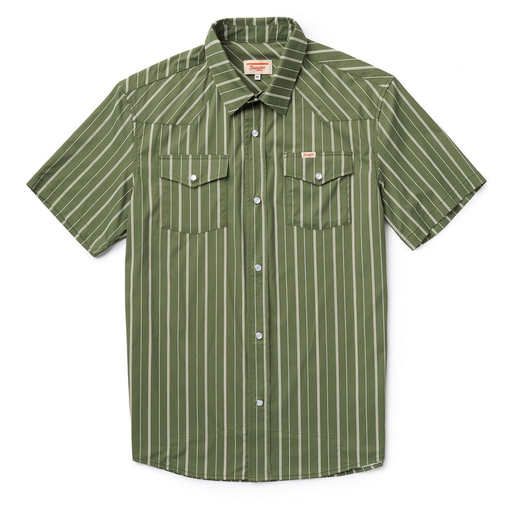 SEAGER EL RANCHERO S/S SHIRT - OLIVE WHITE - Sun Diego Boardshop