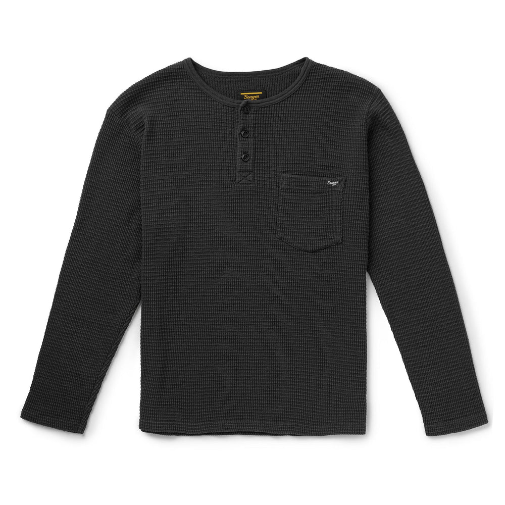 SEAGER Sawpit Henley LS Thermal - VINTAGE BLACK - Sun Diego Boardshop
