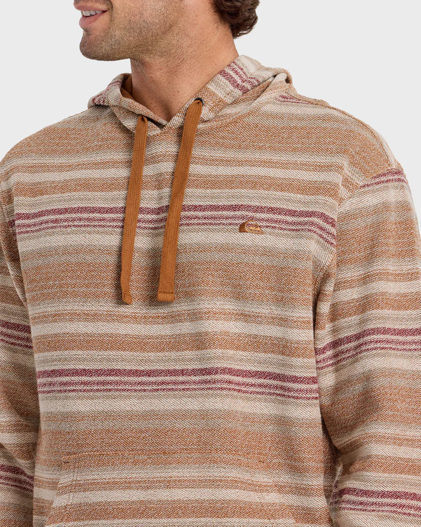 Quiksilver Great Otway Yarn-Dyed Strip Pullover Hoodie - Bone White - Sun Diego Boardshop