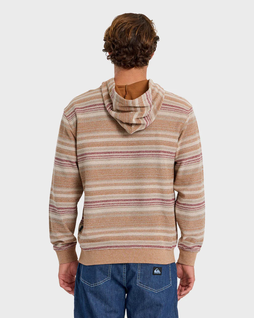 Quiksilver Great Otway Yarn-Dyed Strip Pullover Hoodie - Bone White - Sun Diego Boardshop