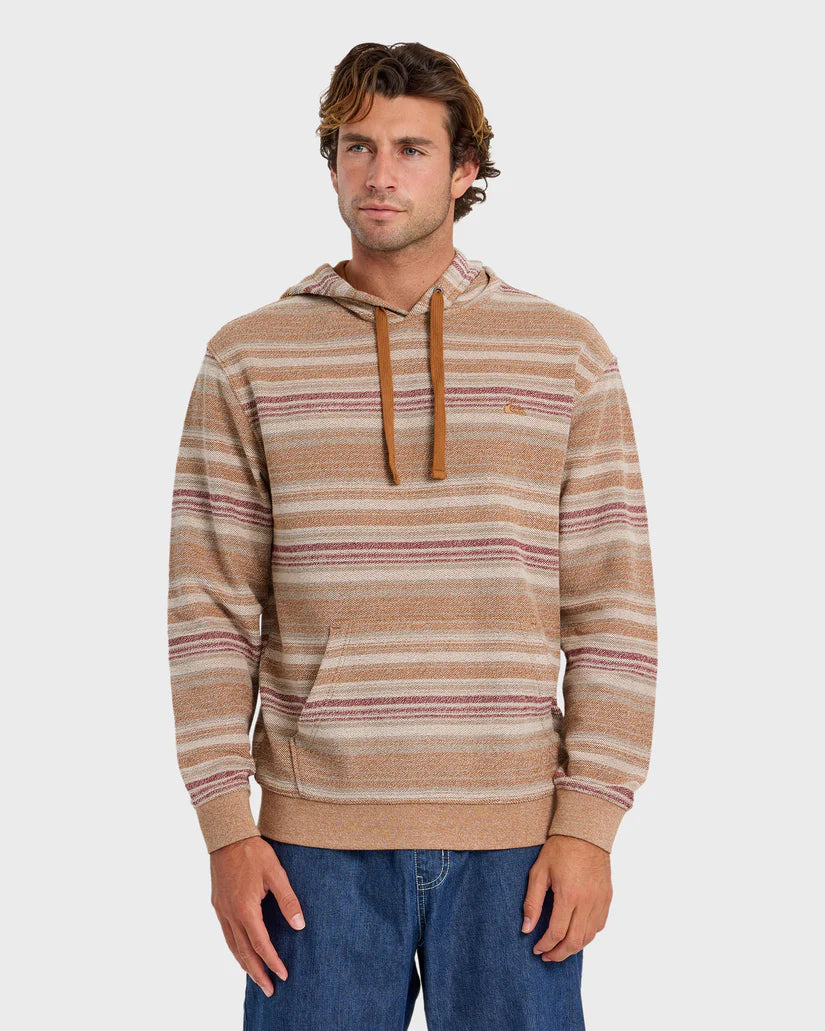 Quiksilver Great Otway Yarn-Dyed Strip Pullover Hoodie - Bone White - Sun Diego Boardshop