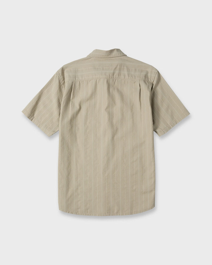Quiksilver Men's Dobby Stripe Classic Short Sleeve Woven Shirt - Seneca Rock - Sun Diego Boardshop