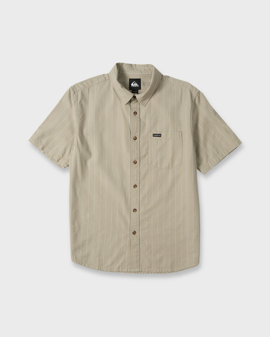 Quiksilver Men's Dobby Stripe Classic Short Sleeve Woven Shirt - Seneca Rock - Sun Diego Boardshop