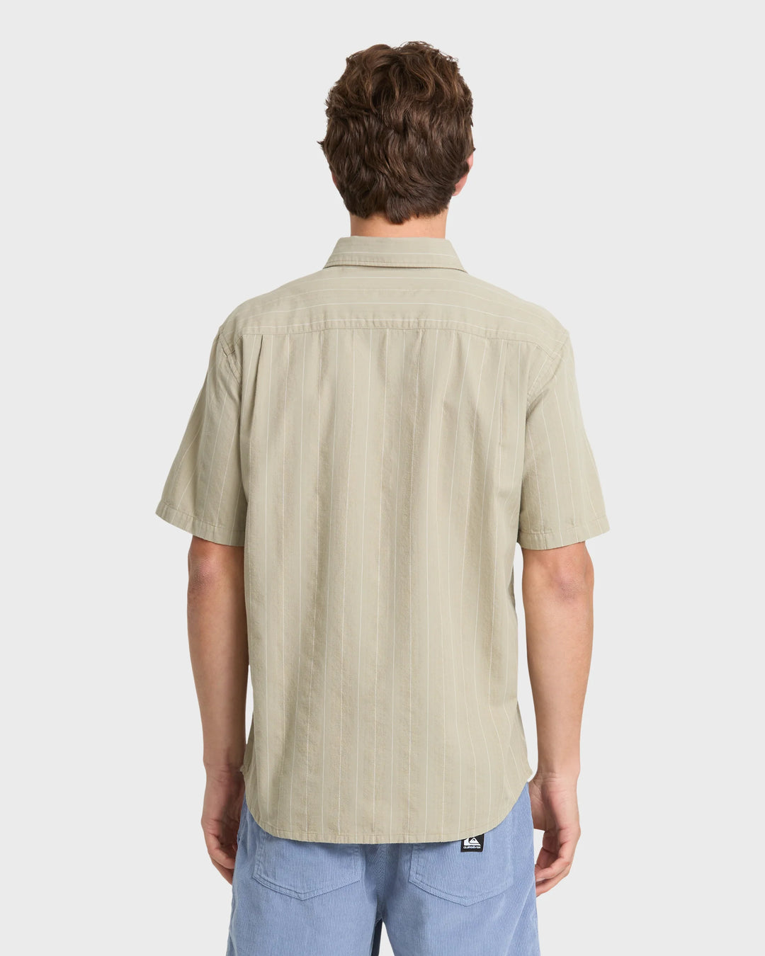 Quiksilver Men's Dobby Stripe Classic Short Sleeve Woven Shirt - Seneca Rock - Sun Diego Boardshop