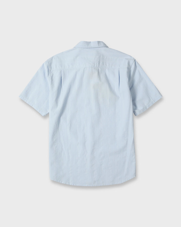 Quiksilver Men's Dobby Stripe Classic Short Sleeve Woven Shirt - Skyway - Sun Diego Boardshop