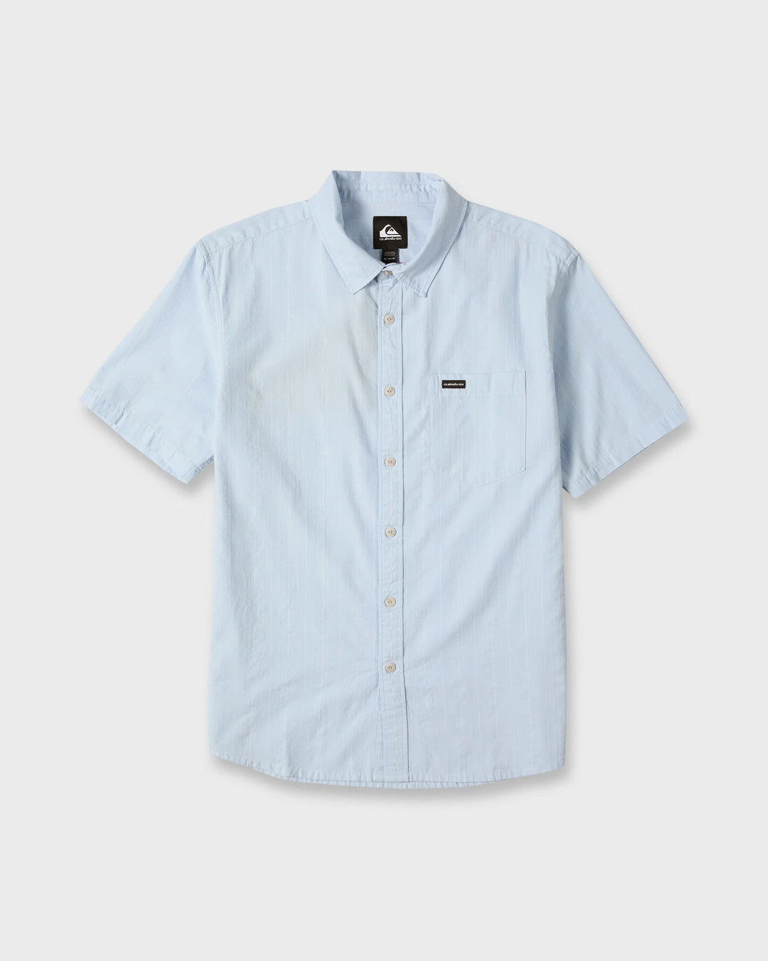 Quiksilver Men's Dobby Stripe Classic Short Sleeve Woven Shirt - Skyway - Sun Diego Boardshop