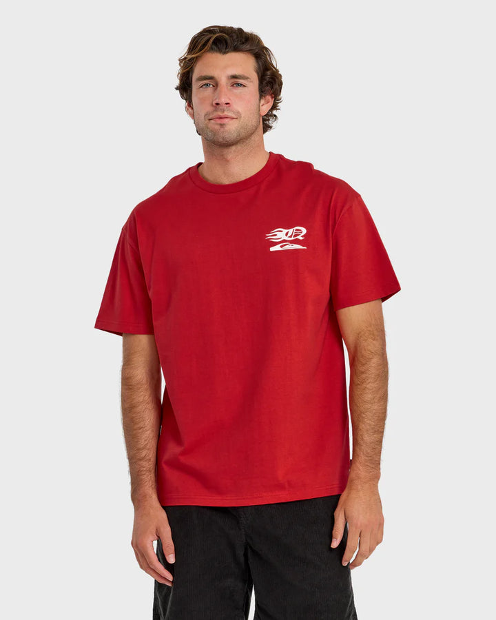 Quiksilver Stacked Mercury Oversized Heavyweight Short Sleeve T-Shirt - Salsa Rzm0 - Sun Diego Boardshop