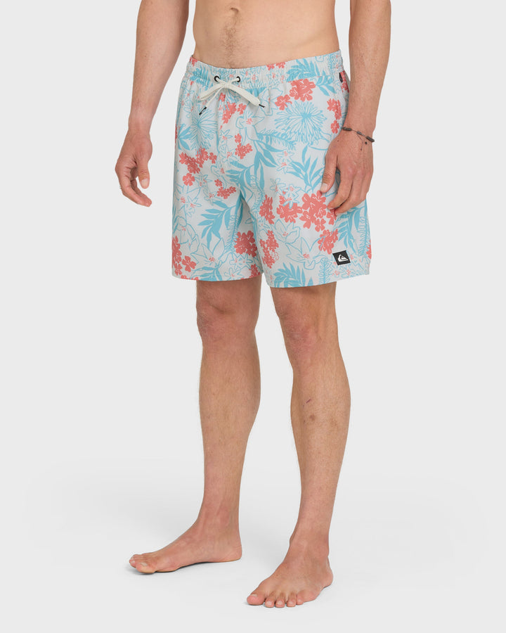 Quiksilver Men's Mix Volley 17" Swim Trunks - Silver Birch