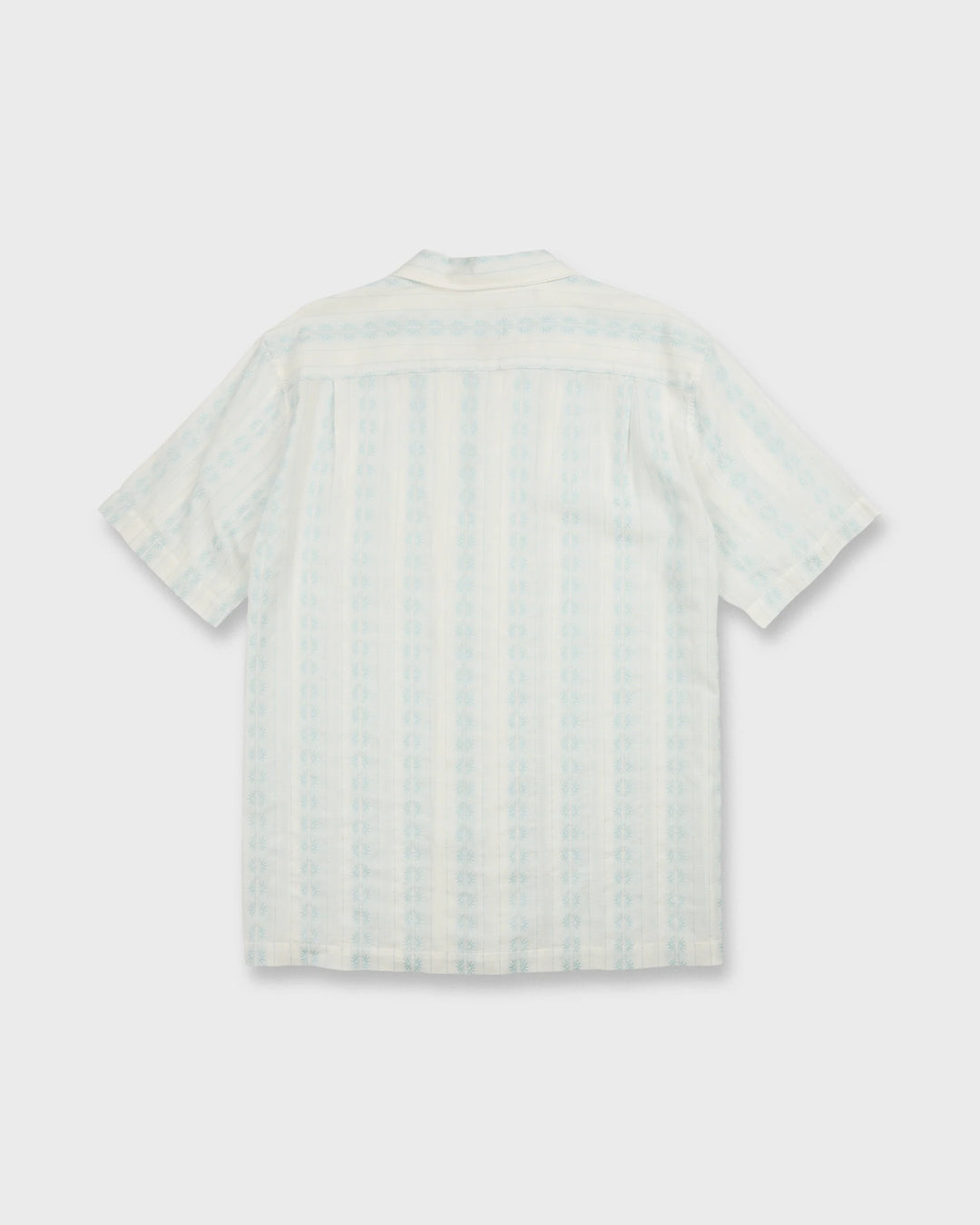 Quiksilver Men's Bishop Jacquard Camp Short Sleeve Cotton Shirt - Skyway - Sun Diego Boardshop