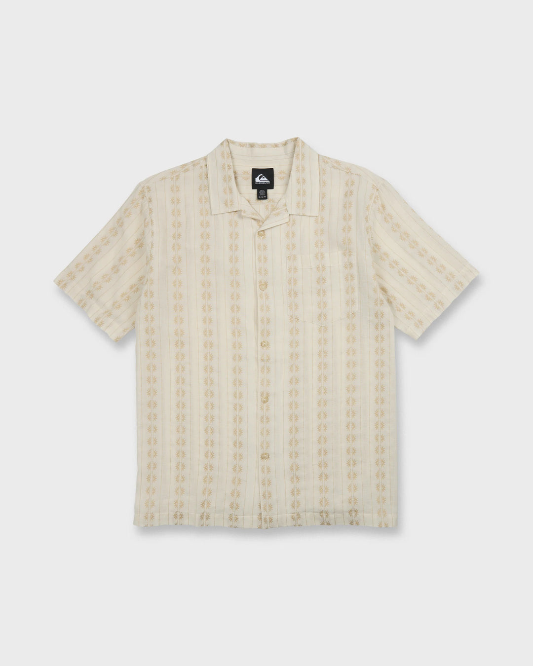 Quiksilver Men's Bishop Jacquard Camp Short Sleeve Cotton Shirt - Twill - Sun Diego Boardshop