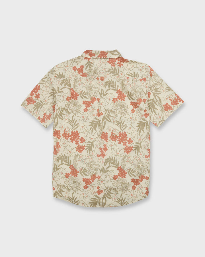 Quiksilver Men's Jetty Bloom Classic Stretch Short Sleeve Woven Shirt - Bone White - Sun Diego Boardshop