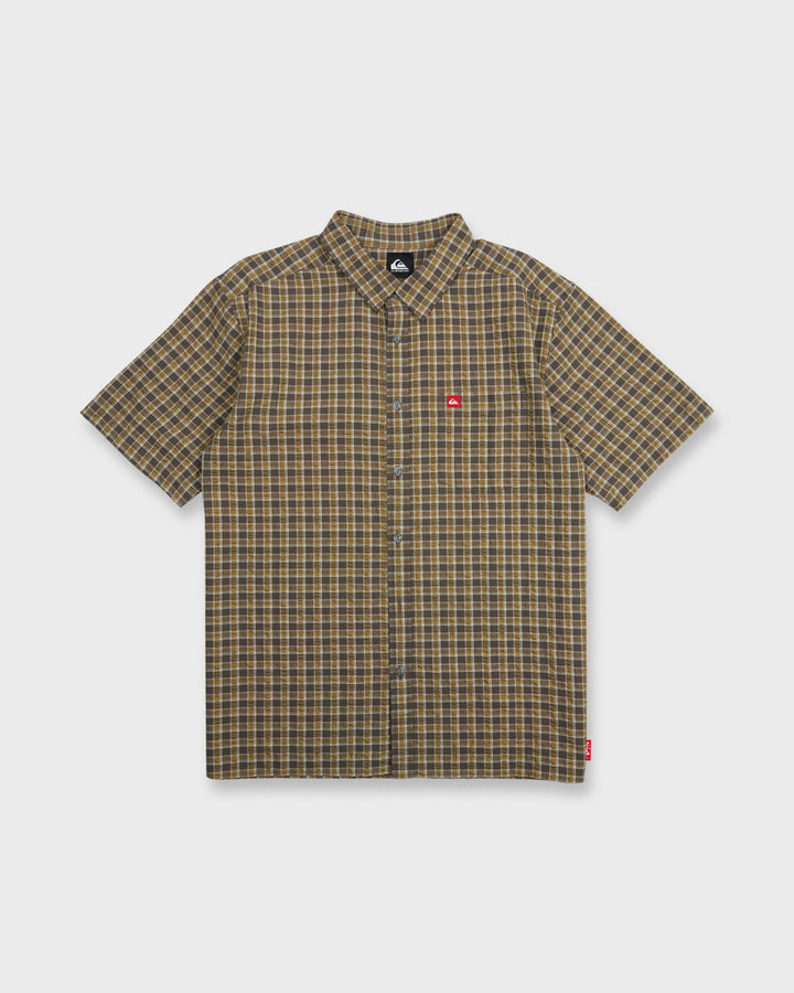Quiksilver Men's Young Guns Button-Up Short Sleeve Shirt - Major Brown - Sun Diego Boardshop