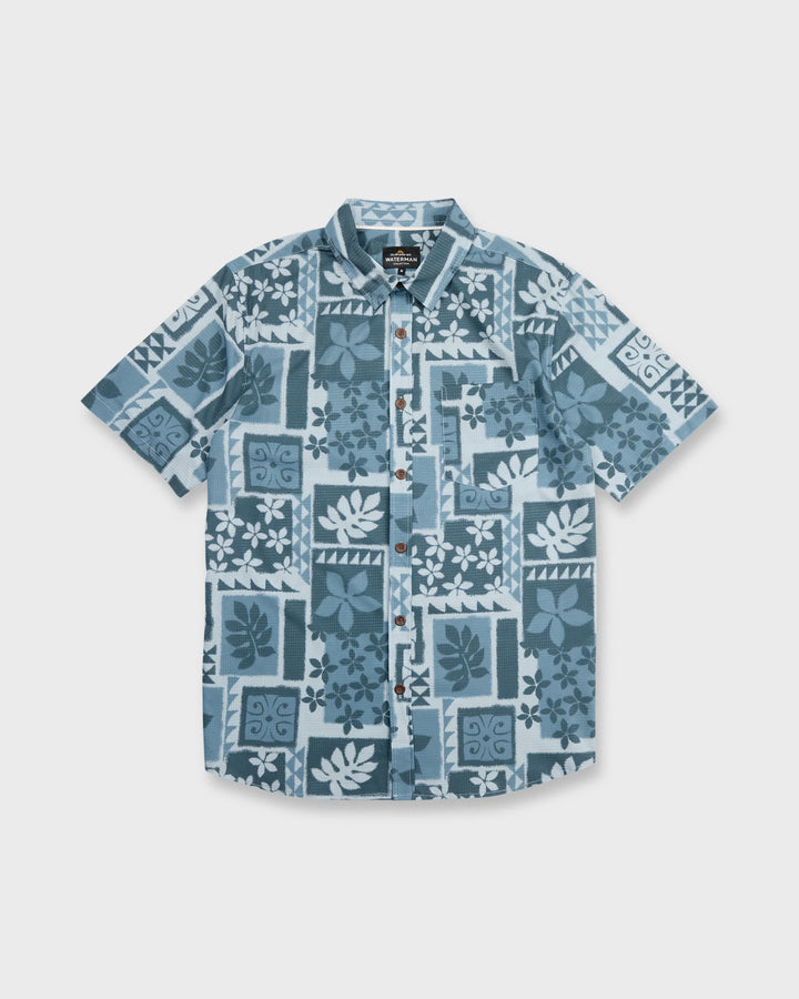 Quiksilver Men's Waterman Sandy Cove Short Sleeve Woven Shirt - Skyway - Sun Diego Boardshop