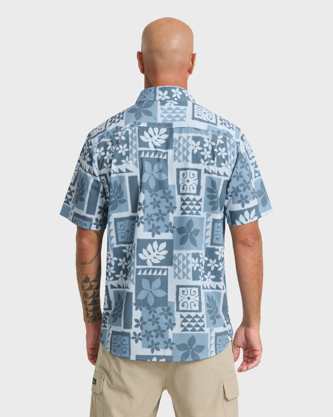 Quiksilver Men's Waterman Sandy Cove Short Sleeve Woven Shirt - Skyway - Sun Diego Boardshop