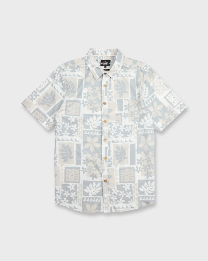 Quiksilver Men's Waterman Sandy Cove Short Sleeve Woven Shirt - White - Sun Diego Boardshop
