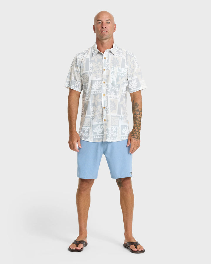 Quiksilver Men's Waterman Sandy Cove Short Sleeve Woven Shirt - White - Sun Diego Boardshop