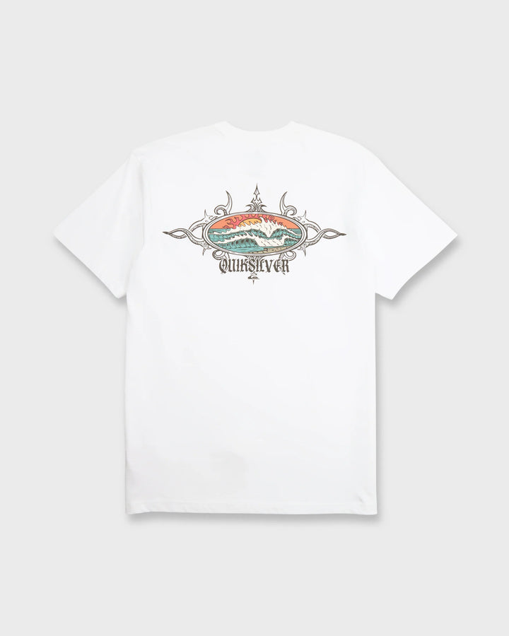Quiksilver Men's Crest Classic Short Sleeve Knit T-Shirt - White - Sun Diego Boardshop