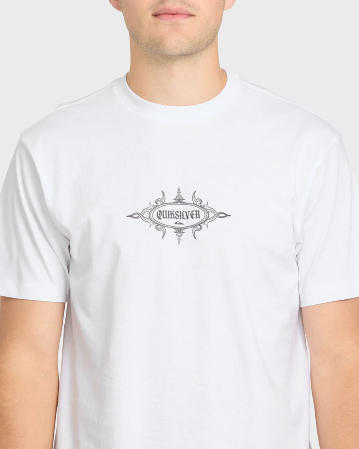 Quiksilver Men's Crest Classic Short Sleeve Knit T-Shirt - White - Sun Diego Boardshop