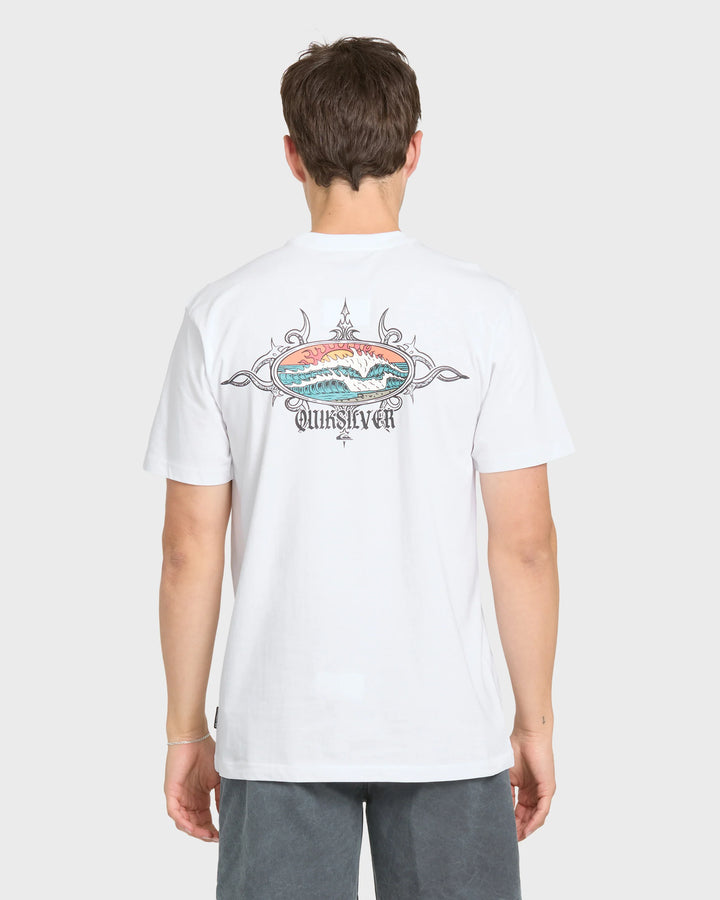 Quiksilver Men's Crest Classic Short Sleeve Knit T-Shirt - White - Sun Diego Boardshop