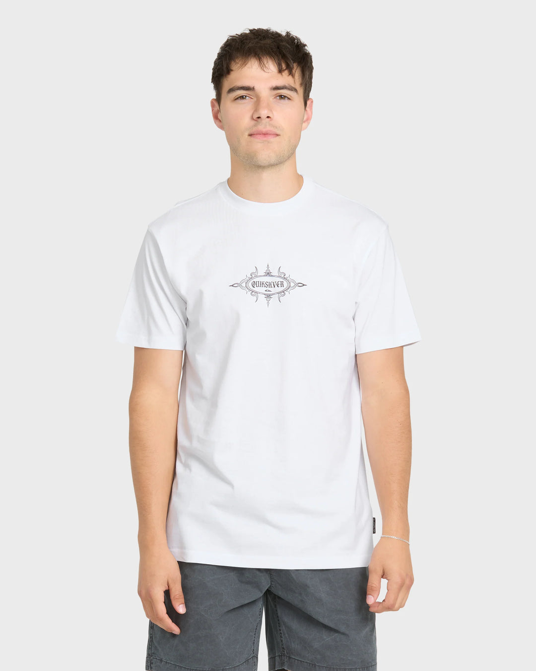 Quiksilver Men's Crest Classic Short Sleeve Knit T-Shirt - White - Sun Diego Boardshop