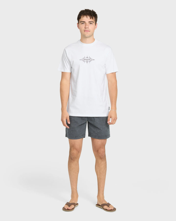 Quiksilver Men's Crest Classic Short Sleeve Knit T-Shirt - White - Sun Diego Boardshop