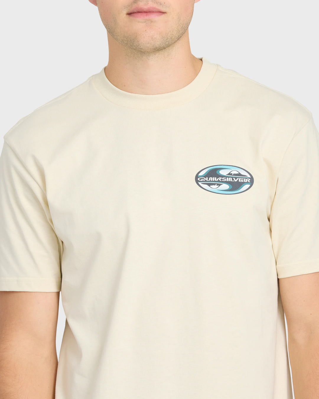 Quiksilver Men's Original Yin Yang Classic Short Sleeve Cotton T-Shirt - Bone White - Sun Diego Boardshop