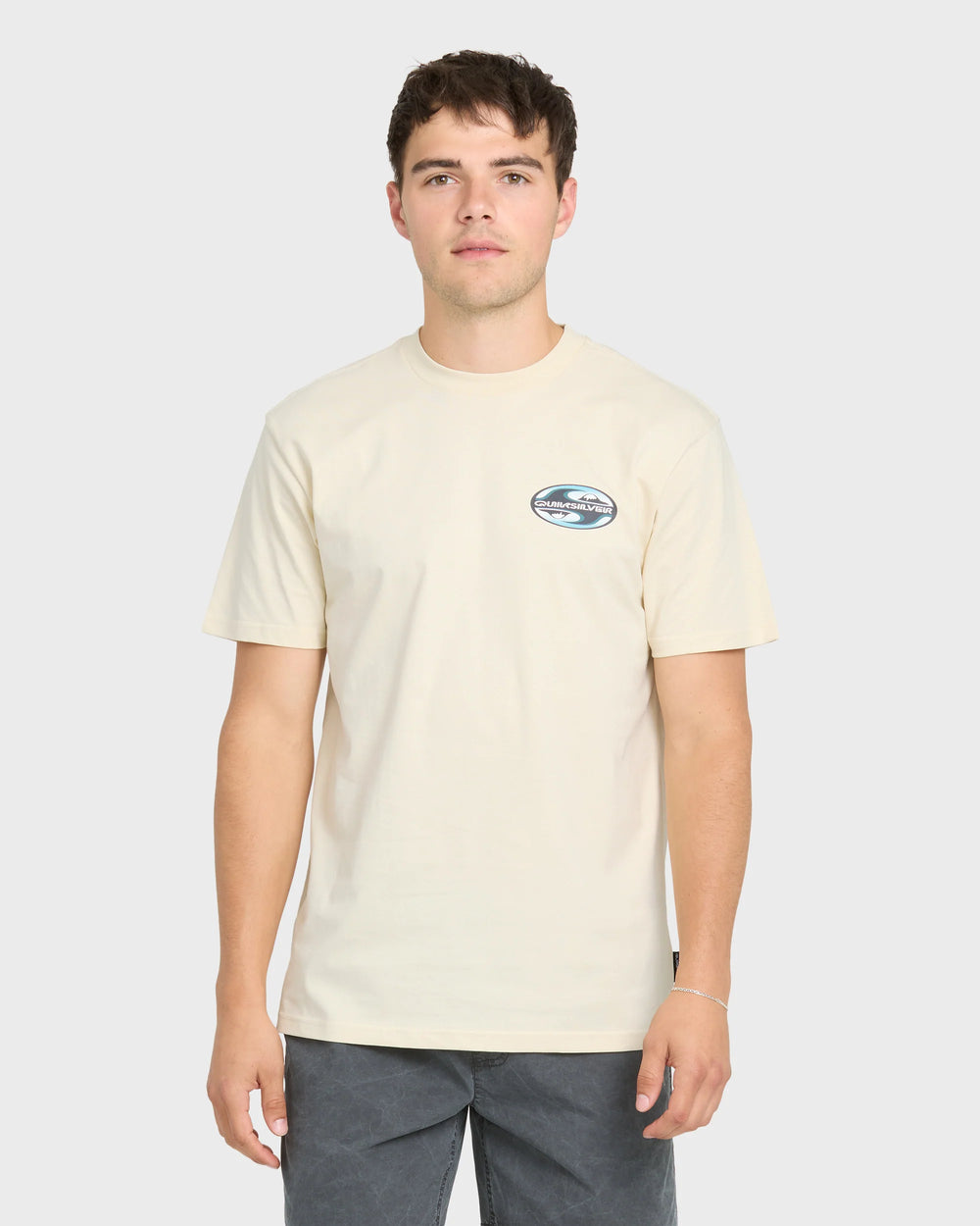 Quiksilver Men's Original Yin Yang Classic Short Sleeve Cotton T-Shirt - Bone White - Sun Diego Boardshop