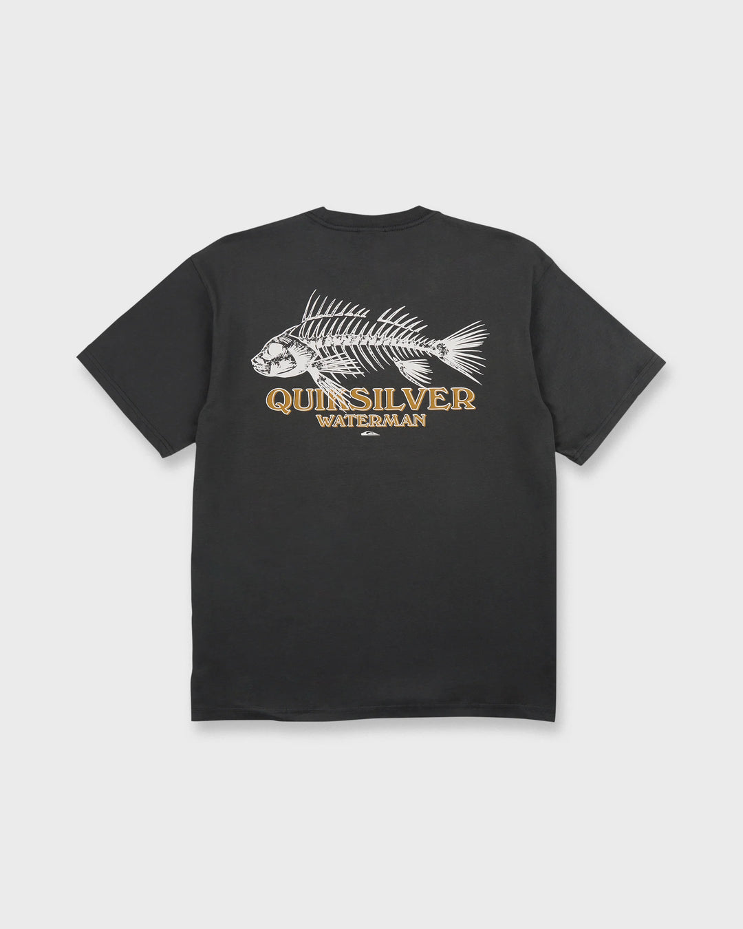 Quiksilver Men's Waterman Fish Bones Short Sleeve Cotton T-Shirt - Phantom - Sun Diego Boardshop