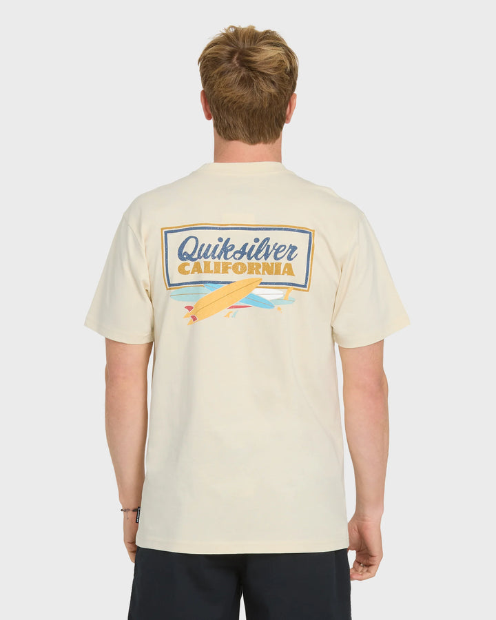 Quiksilver Men's California Quiver Short Sleeve Cotton T-Shirt - Bone White - Sun Diego Boardshop