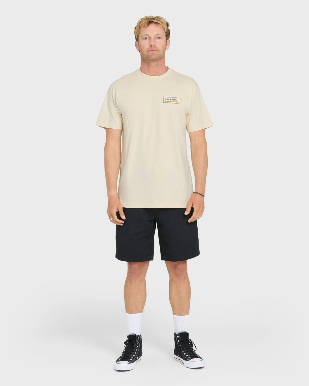 Quiksilver Men's California Quiver Short Sleeve Cotton T-Shirt - Bone White - Sun Diego Boardshop