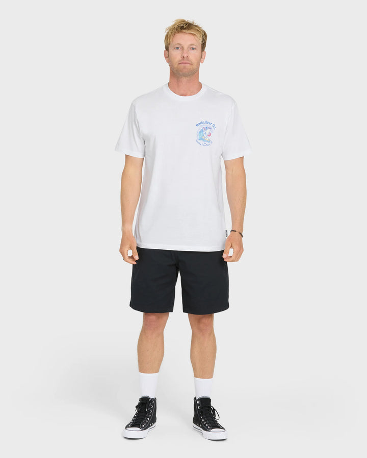 Quiksilver Men's Patriot Dolphin Short Sleeve Knit T-Shirt - White - Sun Diego Boardshop